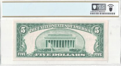 1953-A $5 Legal Tender Star Note Fr-1533* PCGS Choice CU-64 - Image 3