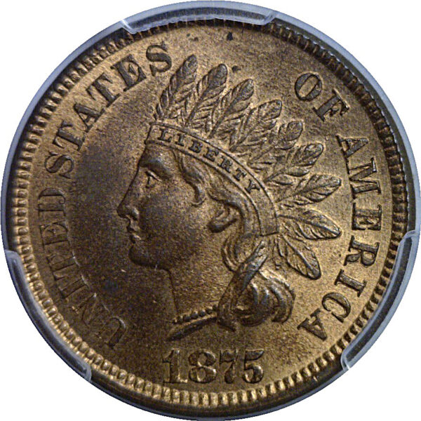 1875 Indian Head Cent   PCGS MS-64 RB - Image 2