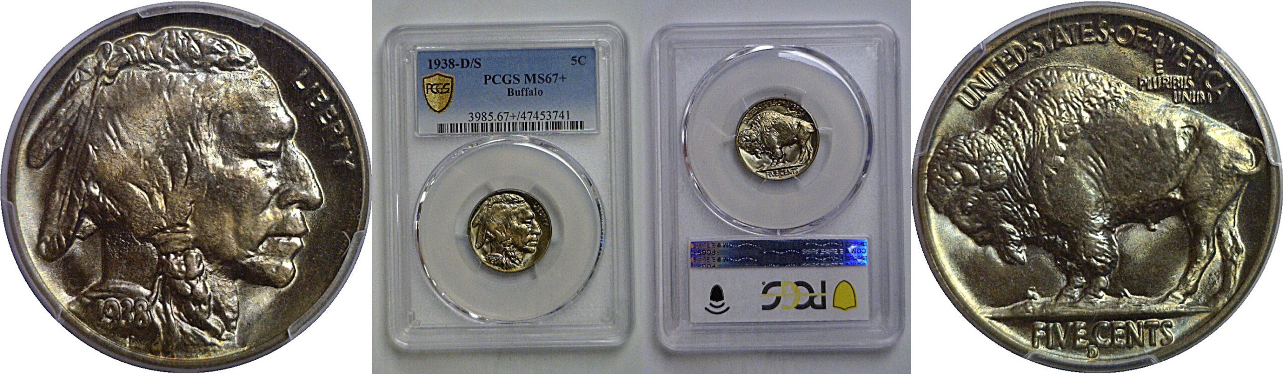 1938-D/S  Buffalo Nickel   PCGS MS-67+