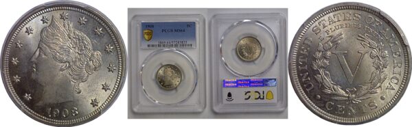 1908 Liberty Nickel   PCGS MS-64