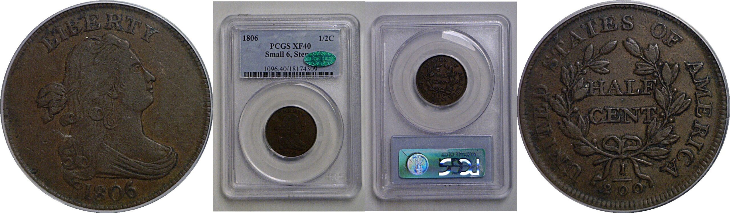 1806 Half Cent   PCGS XF-40  CAC