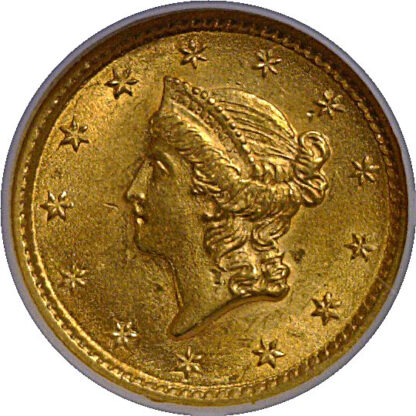 1853 One Dollar Gold Coin   NGC MS-63 - Image 2