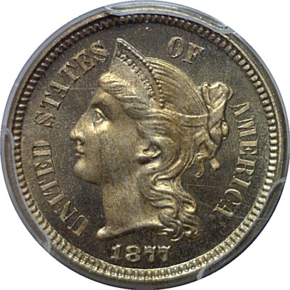 1877 Nickel Three Cent   PCGS PR-65 CAM  CAC - Image 2