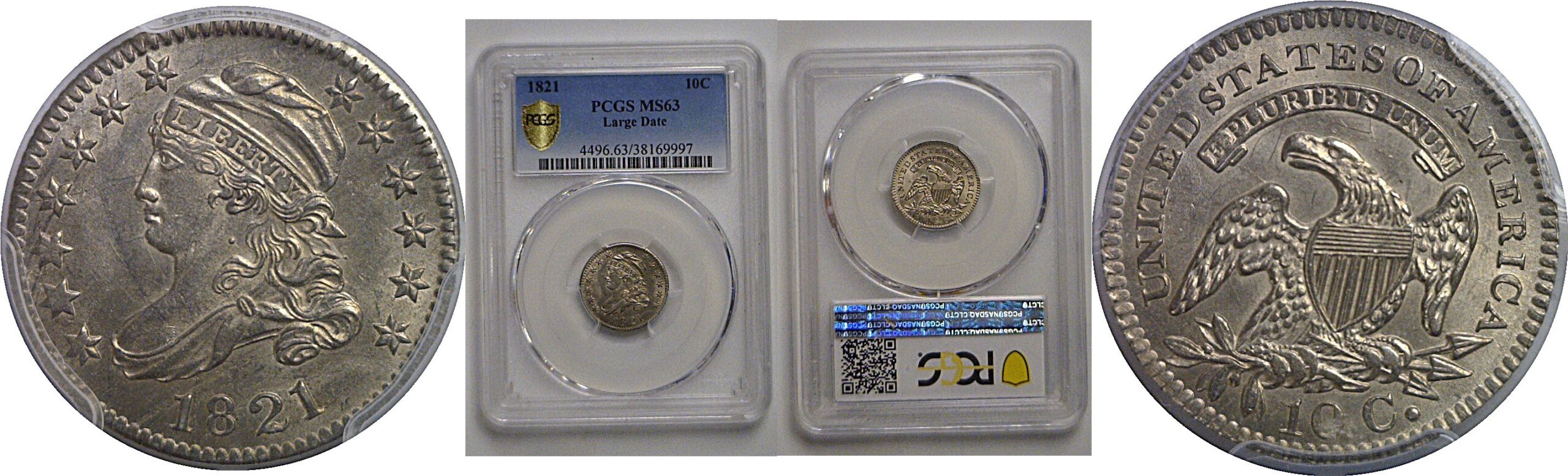 1821 Bust Dime   PCGS MS-63