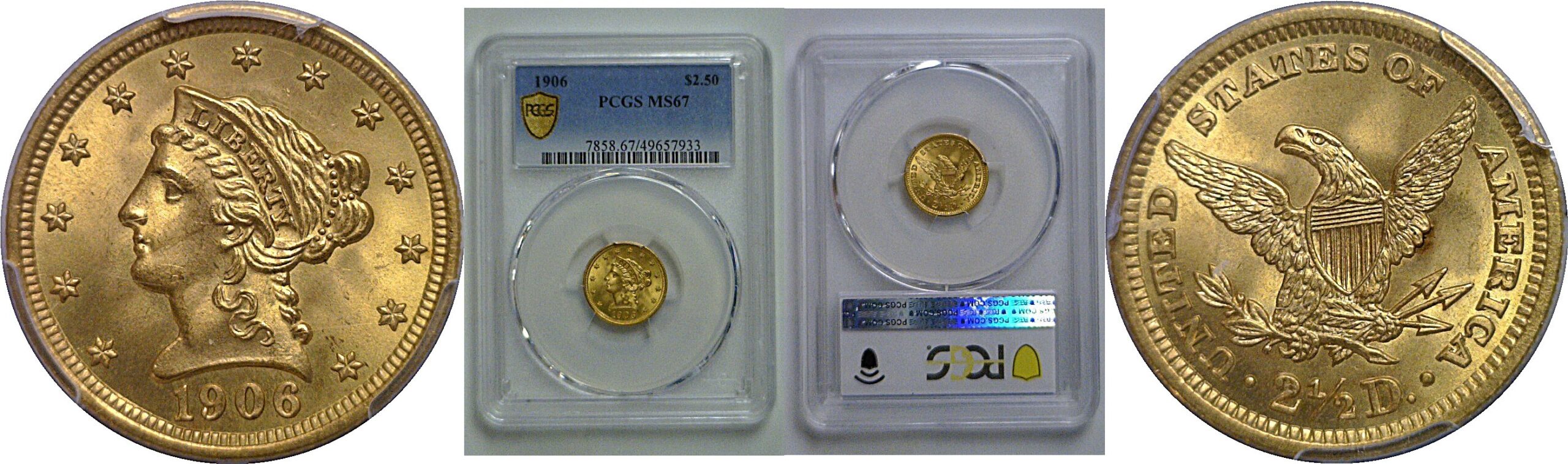 1906 $2 1/2 Liberty   PCGS MS-67