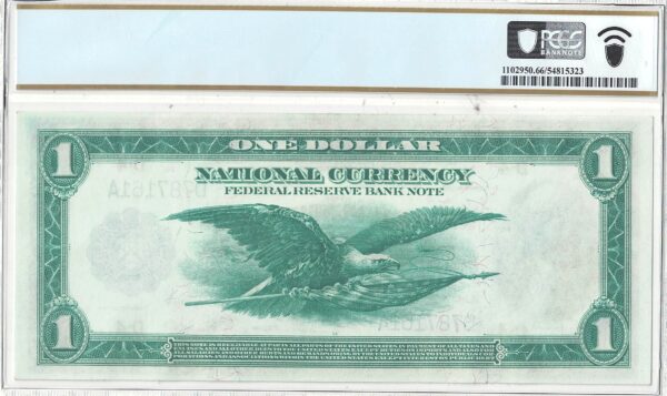 1918 $1 Federal Reserve Bank Note Fr-718 PCGS Gem CU-66 PPQ - Image 3
