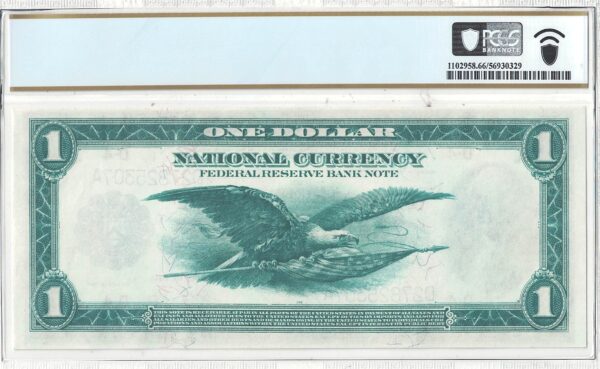 1918 $1 Federal Reserve Bank Note Fr-720 PCGS Gem CU-66 PPQ - Image 3