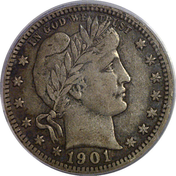 1901-O Barber Quarter   PCGS VF-25  CAC - Image 2