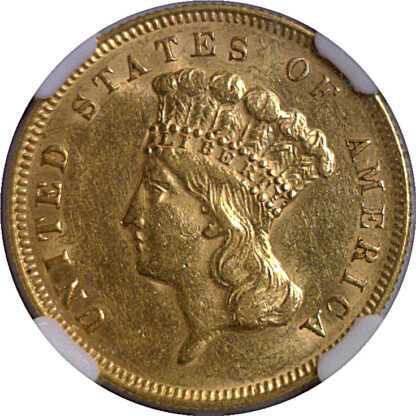 1878  $3 Princess   NGC AU-55 CAC - Image 2
