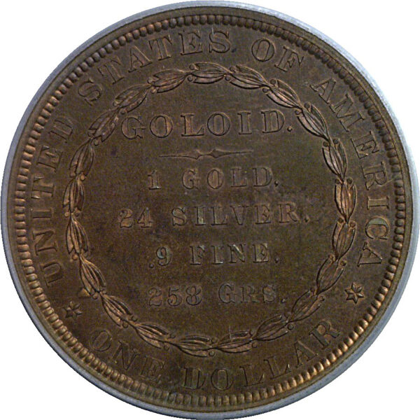 1878 Pattern Dollar  Judd-1562   PCGS PR-66 RB  CAC - Image 3
