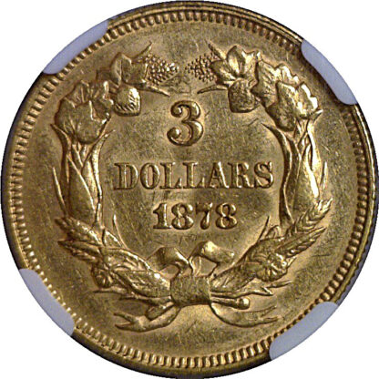 1878  $3 Princess   NGC AU-55 CAC - Image 3