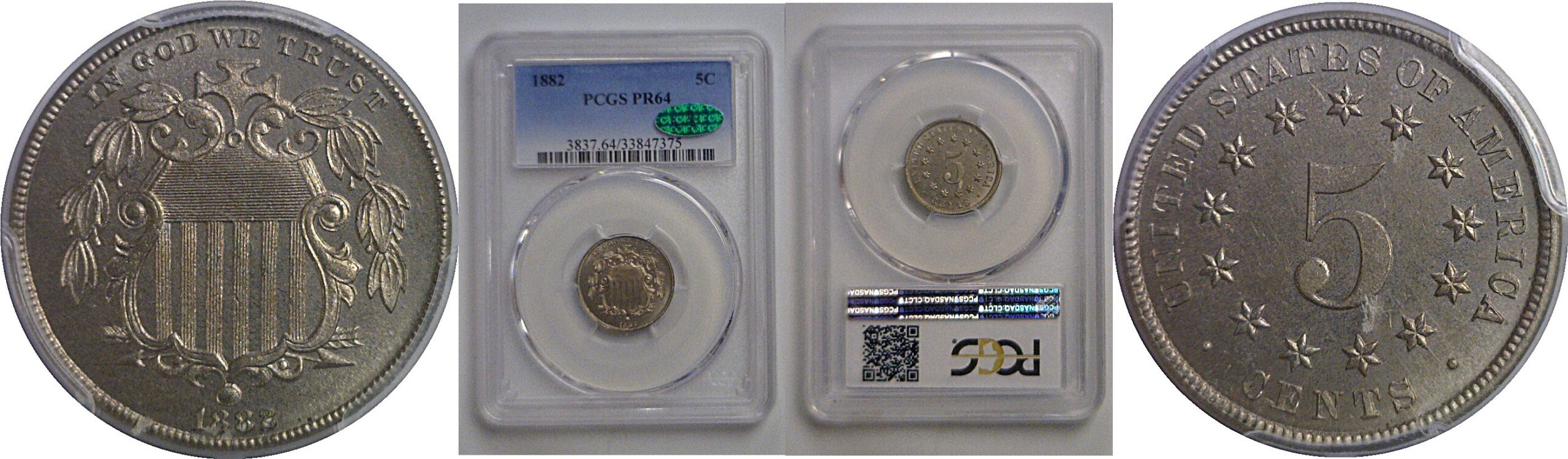1882 Shield Nickel    PCGS PR-64  CAC