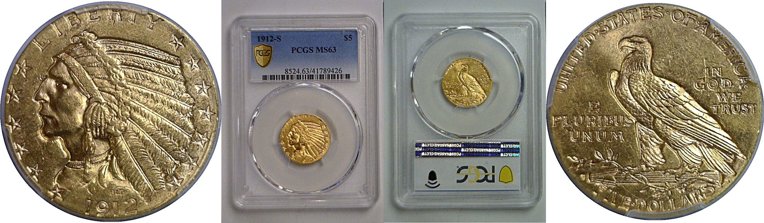 1912-S $5 Indian   PCGS MS-63