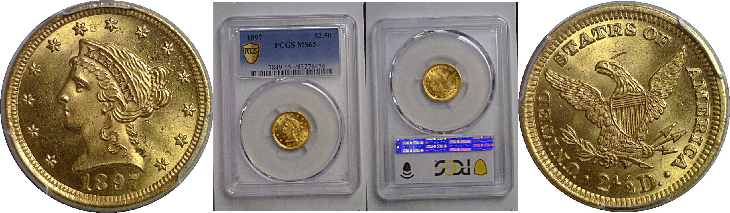 1897 $2 1/2 Liberty   PCGS MS-65+