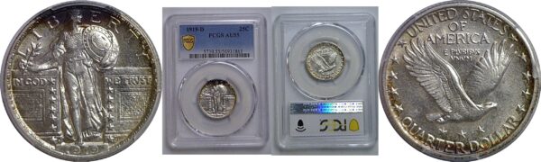 1919-D Standing Liberty Quarter   PCGS AU-55