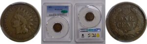1872 Indian Head Cent   PCGS F-12  CAC