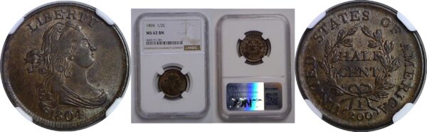 1804 Half Cent   NGC MS-62 BN