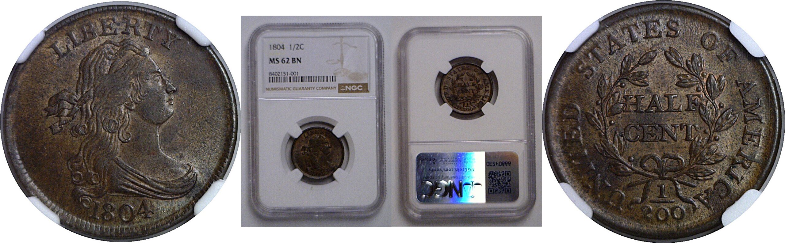 1804 Half Cent   NGC MS-62 BN