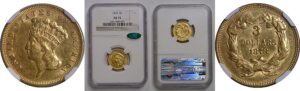 1878  $3 Princess   NGC AU-55 CAC