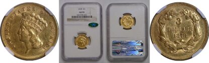1878  $3 Princess   NGC AU-55 CAC