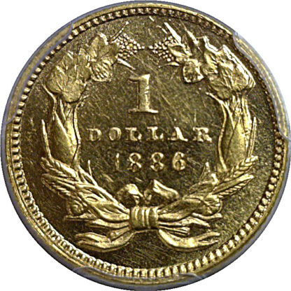 1886 One Dollar Gold Coin   PCGS PR-63 - Image 3