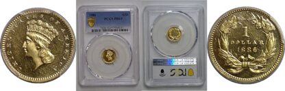 1886 One Dollar Gold Coin   PCGS PR-63