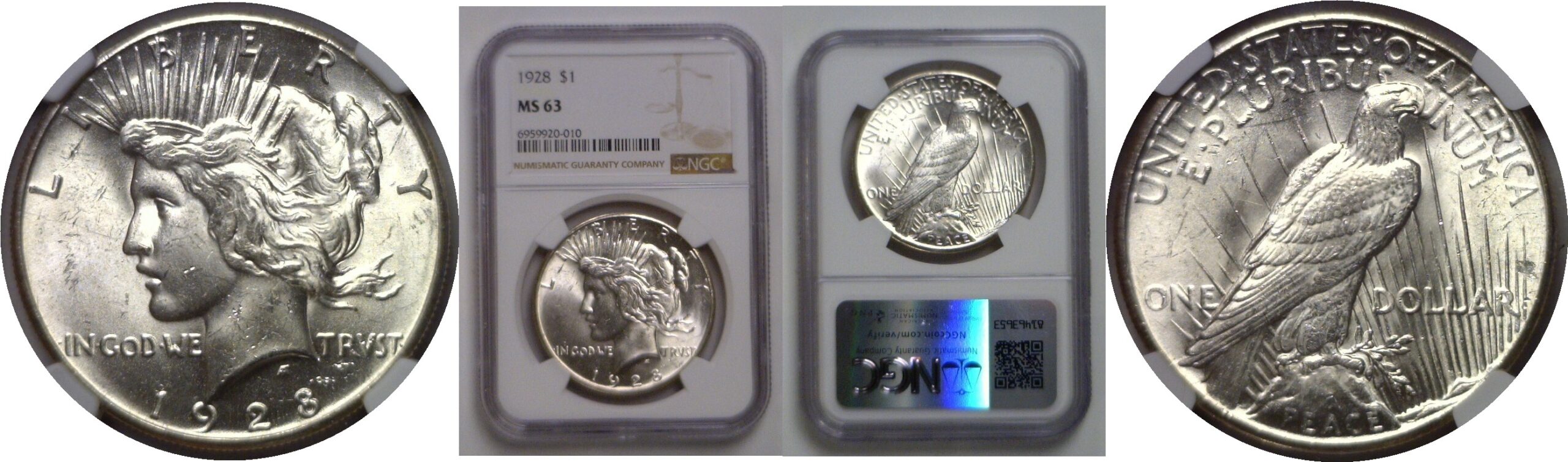 1928 Peace Dollar    NGC MS-63