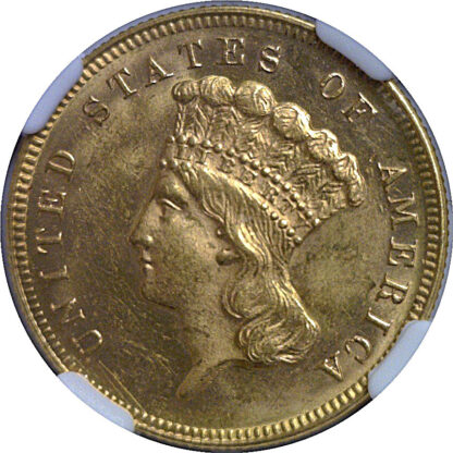 1868 $3 Princess   NGC MS-63+ - Image 2