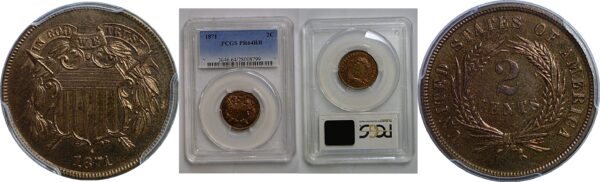 1871 Two Cent Piece   PCGS PR-64 RB