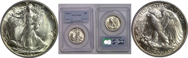 1937-S Walking Liberty Half Dollar    PCGS MS-65