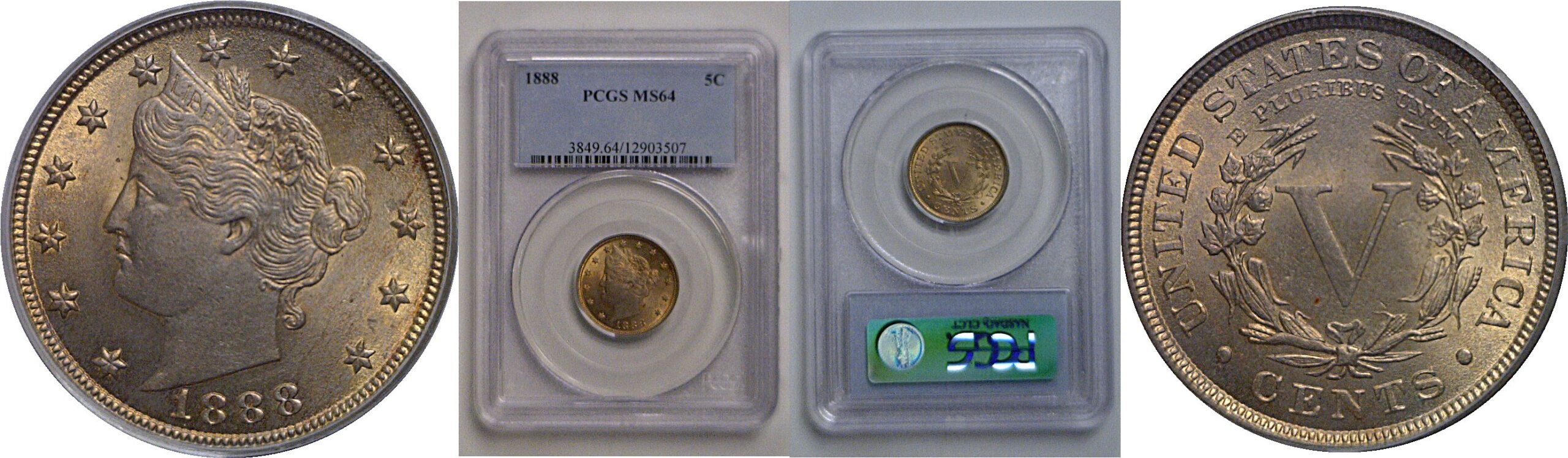 1888 Liberty Nickel    PCGS MS-64