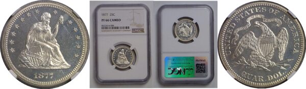 1877 Seated Liberty Quarter    NGC PF-66 CAMEO