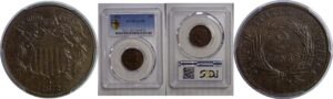 1872 Two Cent Piece   PCGS AU-58