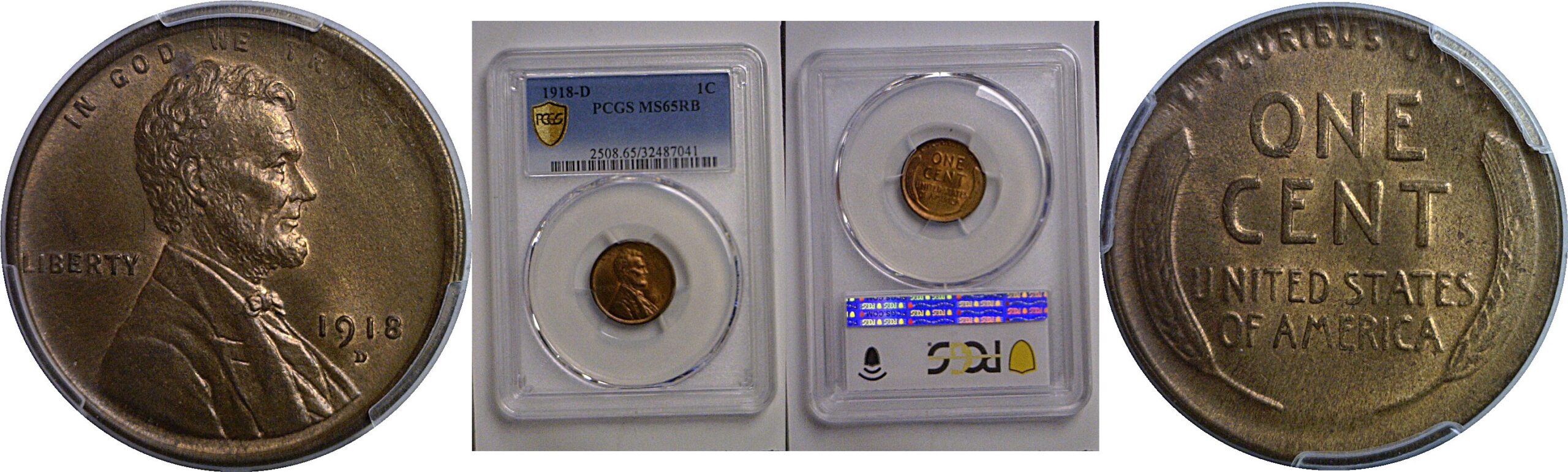 1918-D Lincoln Cent   PCGS MS-65 RB