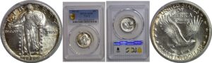 1917-D T-2  Standing Liberty Quarter   PCGS AU-58