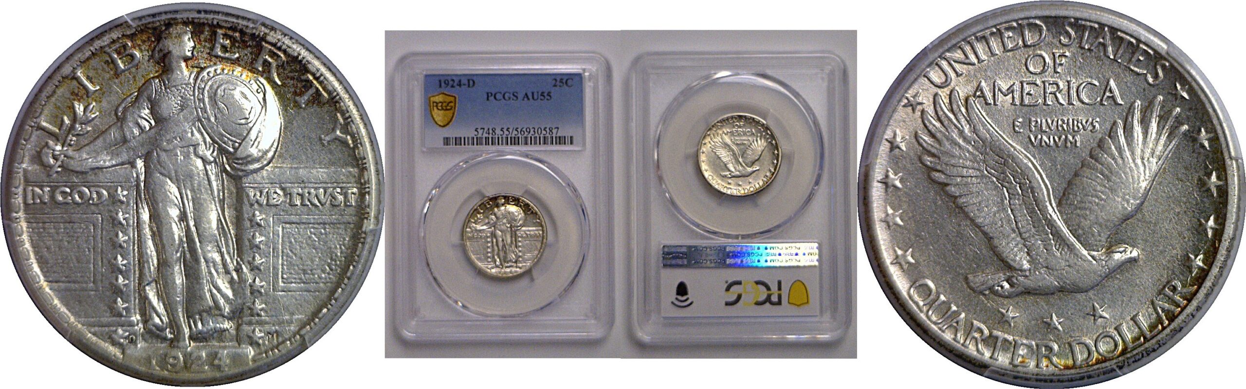 1924-D Standing Liberty Quarter   PCGS AU-55