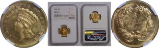 1868 $3 Princess   NGC MS-63+