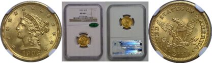 1903 $2 1/2 Liberty   NGC MS-66+ CAC