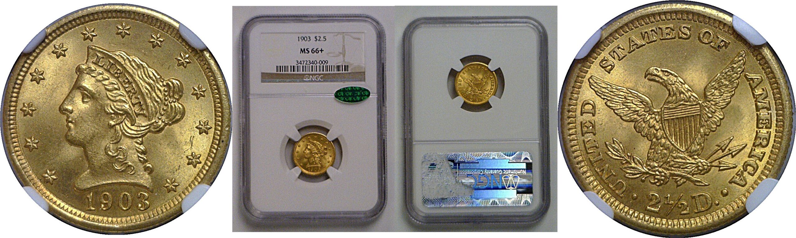 1903 $2 1/2 Liberty   NGC MS-66+ CAC