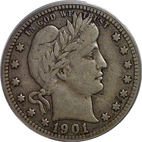 1901-S Barber Quarter   PCGS VF-20  CAC - Image 2