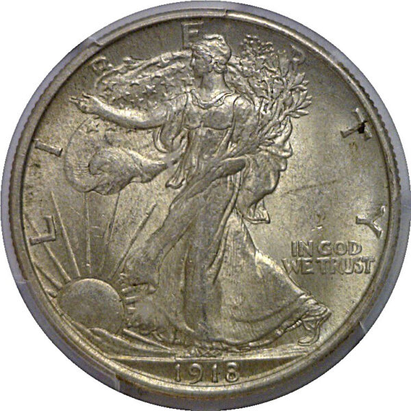 1918  Walking Liberty Half Dollar   PCGS AU-58 - Image 2