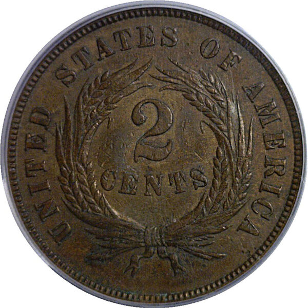 1868 Two Cent Piece   PCGS AU-50 - Image 3
