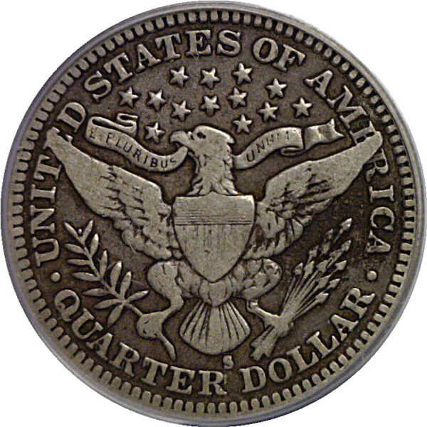 1901-S Barber Quarter   PCGS VF-20  CAC - Image 3