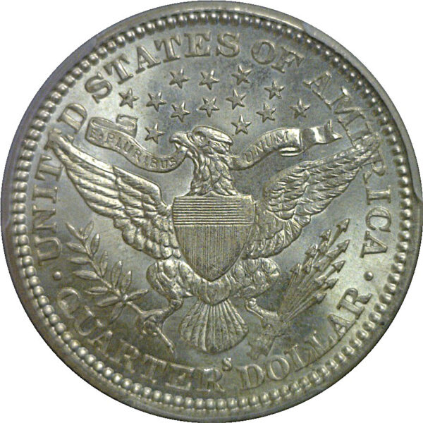 1912-S Barber Quarter   PCGS MS-62 - Image 3