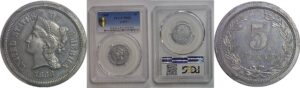 1868 Pattern Nickel   Judd-629   PCGS PR-63
