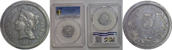 1868 Pattern Nickel   Judd-629   PCGS PR-63