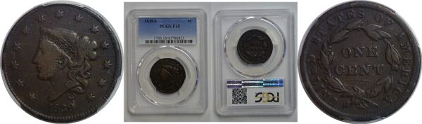 1839/6 Large Cent   PCGS F-15
