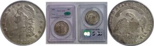 1833 Bust Half Dollar   PCGS AU-58  CAC