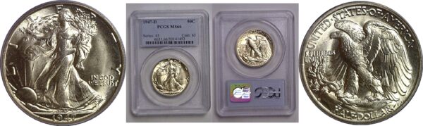 1947-D Walking Liberty Half Dollar   PCGS MS-66