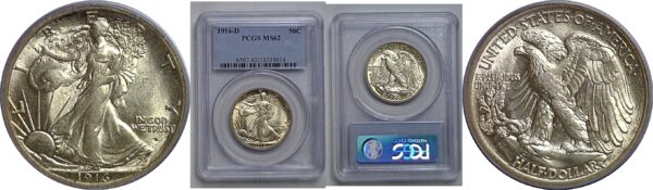 1916-D Walking Liberty Half Dollar   PCGS MS-62